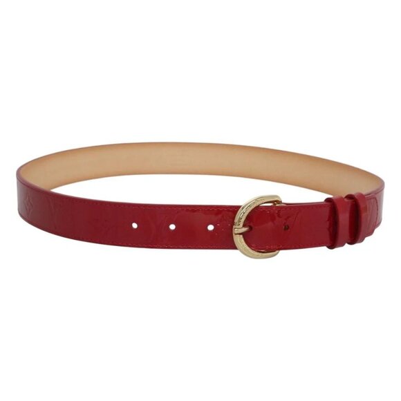 LOUIS VUITTON Vernis Ceinture Belt 36.6"" Pomme D'amour M6980W LV Auth - Picture 1 of 14